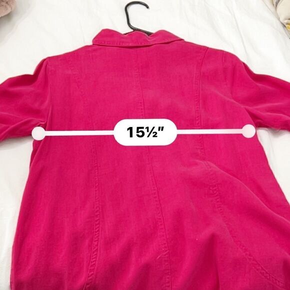 Soft surroundings button up tunic in fuchsia w/ mother of pearl buttons.like new - Picture 8 of 8